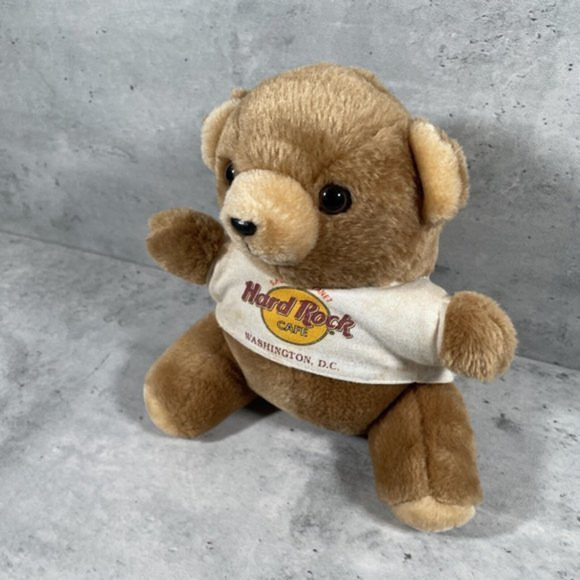 Vtg 90s Hard Rock Cafe Washington DC Teddy Bear Save the Planet Souvenir Plush - Picture 1 of 8